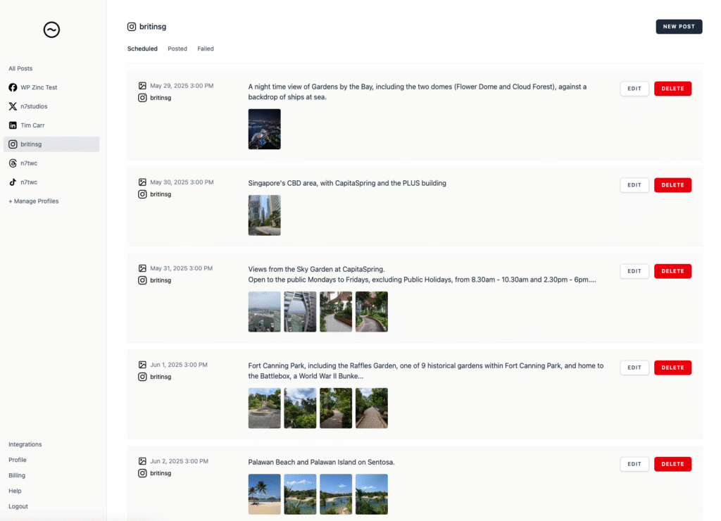 Social Post Flow's UI