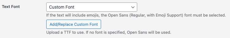 Social Post Flow: WordPress Plugin: Settings: Text to Image: Text Font