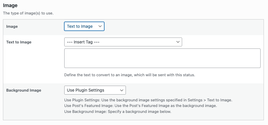 Social Post Flow: WordPress Plugin: Status: Text to Image