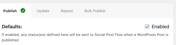 Social Post Flow: WordPress Plugin: Account Enabled