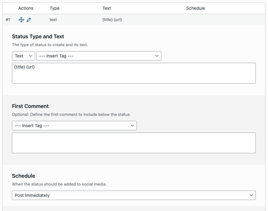 Social Post Flow: WordPress Plugin: Status: Edit Form
