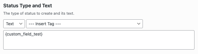 Social Post Flow: WordPress Plugin: Custom Fields: Tag in Status Text