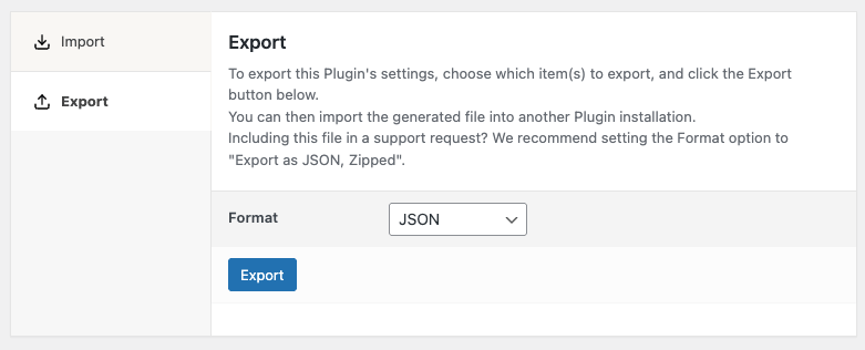 Social Post Flow: WordPress Plugin: Export Settings