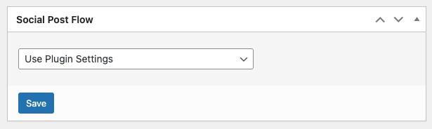 Social Post Flow: WordPress Plugin: Per-Post Settings Dropdown