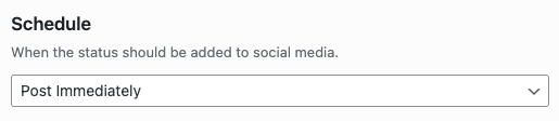 Social Post Flow: WordPress Plugin: Status Configuration: Schedule