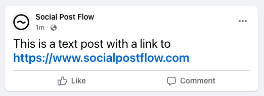 Social Post Flow: WordPress Plugin: Text Post with Link in Text