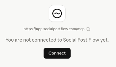 Social Post Flow: Claude: Connector: Connect