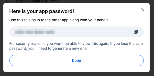 Social Post Flow: Connect Profiles: Bluesky: App Password