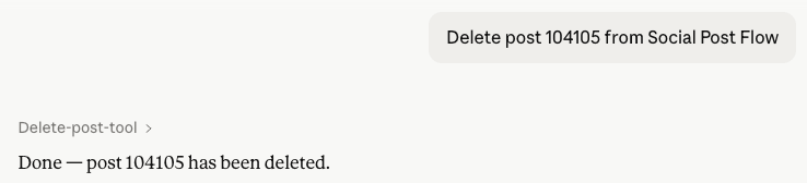 Social Post Flow: MCP: Delete Post