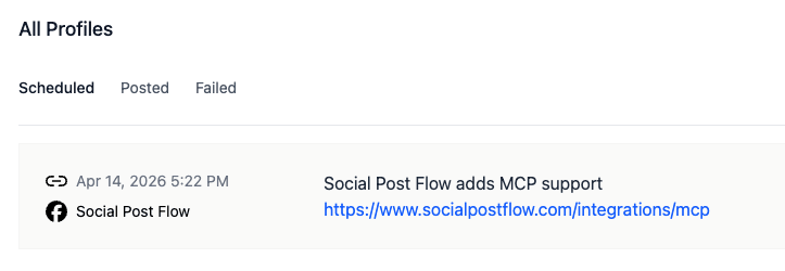 Social Post Flow: MCP: Edit Post Result