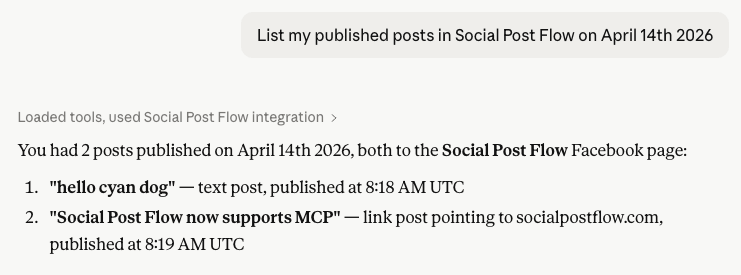 Social Post Flow: MCP: Get Posts by Date