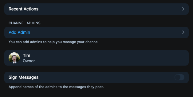 Telegram: Assign Bot to Channel: Add Admin