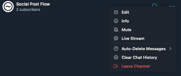 Telegram: Channel Menu