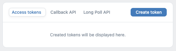Social Post Flow: Connect Profiles: VK Community: Create token