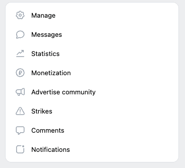 Social Post Flow: Connect Profiles: VK Community: Manage